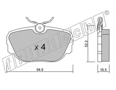 Комплект тормозных колодок, дисковый тормоз fri.tech. купить