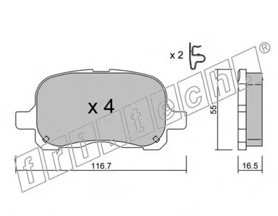 Комплект тормозных колодок, дисковый тормоз fri.tech. купить
