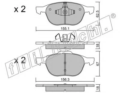 Комплект тормозных колодок, дисковый тормоз fri.tech. купить