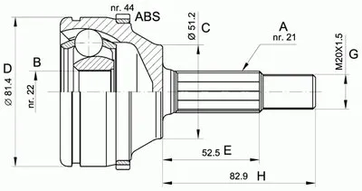 Шарнирный комплект, приводной вал SPIN OPEN PARTS купить