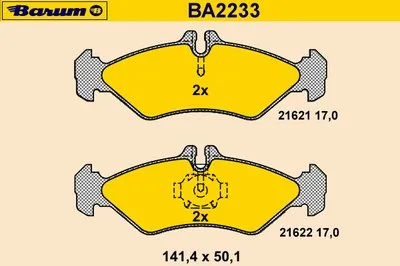 Комплект тормозных колодок, дисковый тормоз BARUM купить