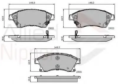 Комплект тормозных колодок, дисковый тормоз ANL Braking COMLINE купить