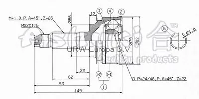 Шарнирный комплект, приводной вал ASHUKI купить