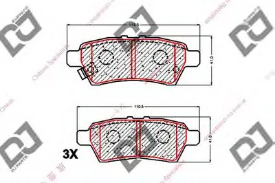 Комплект тормозных колодок, дисковый тормоз DJ PARTS купить