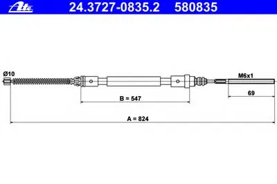 Трос, стояночная тормозная система ATE купить