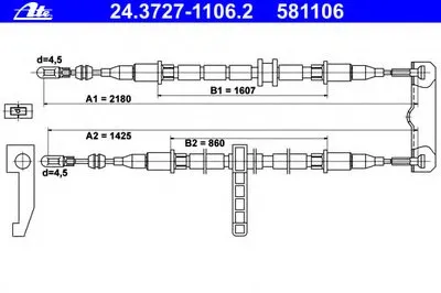 Трос, стояночная тормозная система ATE купить