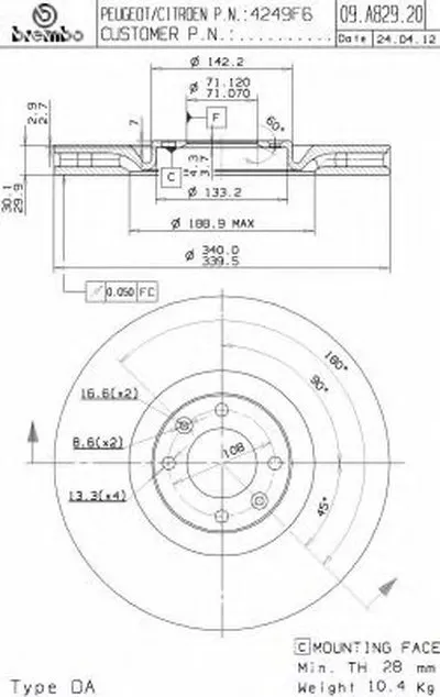 Тормозной диск COATED DISC LINE BREMBO купить