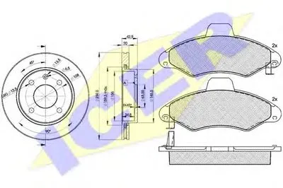 Комплект тормозов, дисковый тормозной механизм ICER купить
