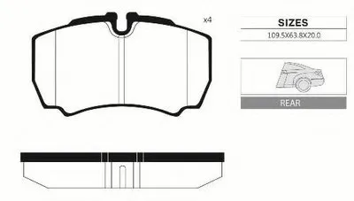 Комплект тормозных колодок, дисковый тормоз Rear brake pads for FORD TRANSIT GOODWILL купить