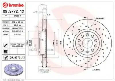 Тормозной диск BREMBO XTRA LINE BREMBO купить