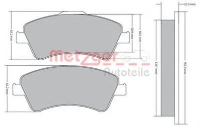 Комплект тормозных колодок, дисковый тормоз METZGER купить