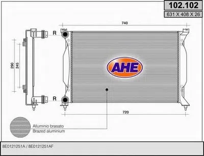 Радиатор, охлаждение двигателя AHE купить