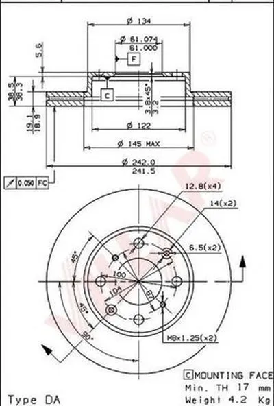 Тормозной диск VILLAR купить
