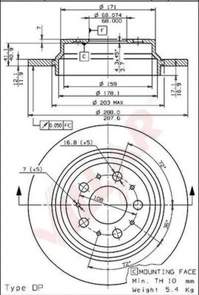 Тормозной диск COATED DISC LINE VILLAR купить