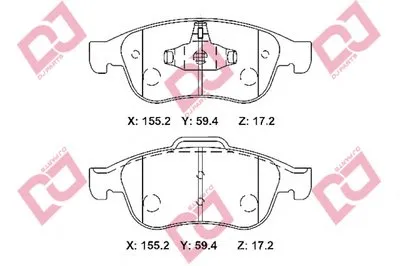 Комплект тормозных колодок, дисковый тормоз DJ PARTS купить