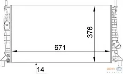 Радиатор, охлаждение двигателя BEHR HELLA SERVICE HELLA купить