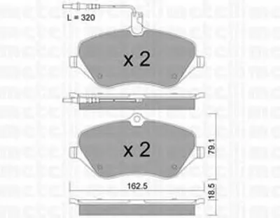 Комплект тормозных колодок, дисковый тормоз METELLI купить