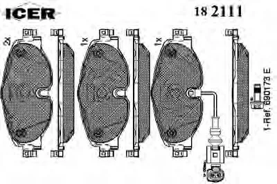 Комплект тормозных колодок, дисковый тормоз ICER купить