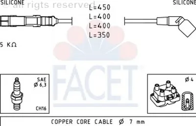 Комплект проводов зажигания FACET купить
