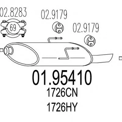 Глушитель выхлопных газов конечный MTS купить