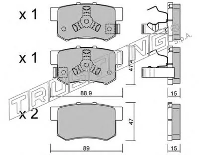 Комплект тормозных колодок, дисковый тормоз TRUSTING купить