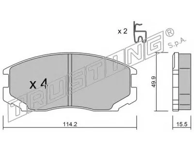 Комплект тормозных колодок, дисковый тормоз TRUSTING купить
