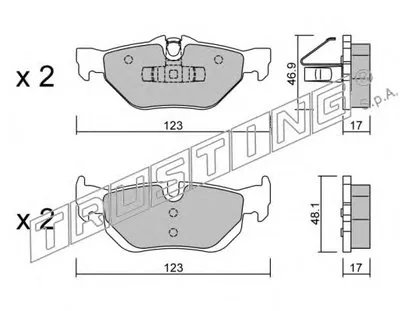 Комплект тормозных колодок, дисковый тормоз TRUSTING купить