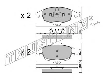 Комплект тормозных колодок, дисковый тормоз TRUSTING купить