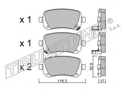 Комплект тормозных колодок, дисковый тормоз TRUSTING купить