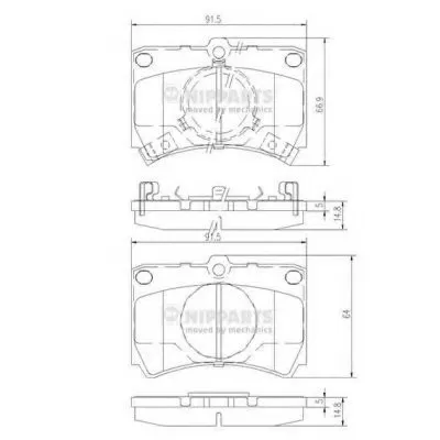 Комплект тормозных колодок, дисковый тормоз NIPPARTS купить
