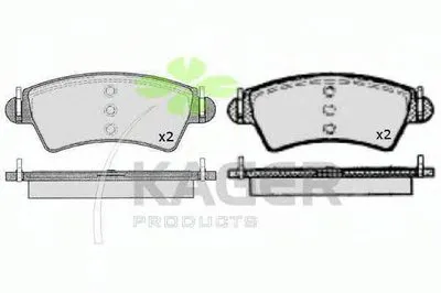 Комплект тормозных колодок, дисковый тормоз KAGER купить