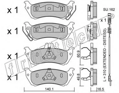 Комплект тормозных колодок, дисковый тормоз fri.tech. купить