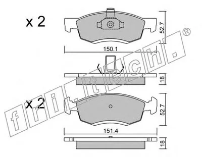Комплект тормозных колодок, дисковый тормоз fri.tech. купить