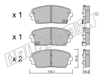 Комплект тормозных колодок, дисковый тормоз fri.tech. купить