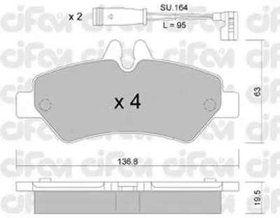 Комплект тормозных колодок, дисковый тормоз CIFAM купить