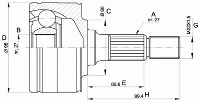 Шарнирный комплект, приводной вал SPIN OPEN PARTS купить