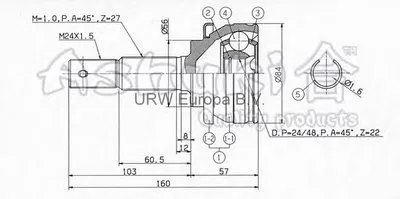 Шарнирный комплект, приводной вал ASHUKI купить