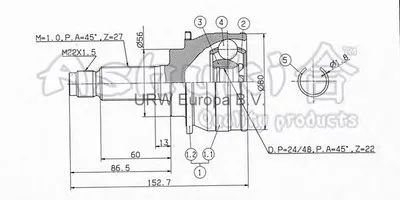 Шарнирный комплект, приводной вал ASHUKI купить