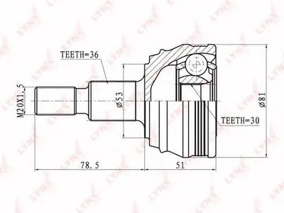 Шарнирный комплект, приводной вал LYNXauto купить