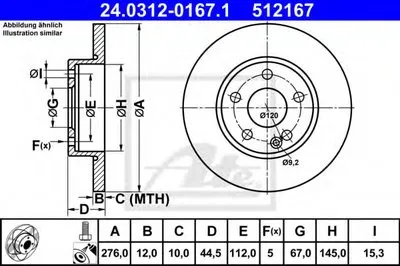 Тормозной диск Power Disc ATE купить