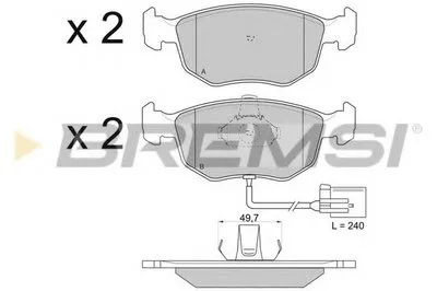 Комплект тормозных колодок, дисковый тормоз BREMSI купить