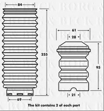 Пылезащитный комплект, амортизатор BORG & BECK купить
