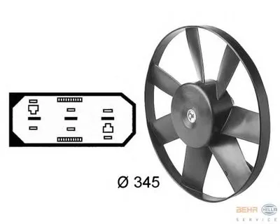 Вентилятор, охлаждение двигателя BEHR HELLA SERVICE HELLA купить