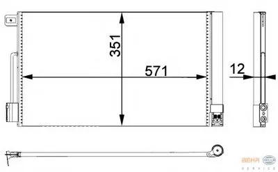 Конденсатор, кондиционер BEHR HELLA SERVICE HELLA купить