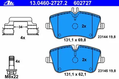 Комплект тормозных колодок, дисковый тормоз