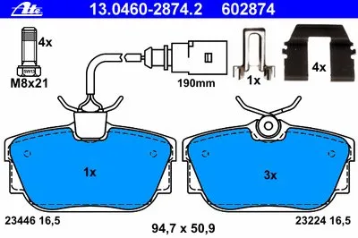 Комплект тормозных колодок, дисковый тормоз ATE купить