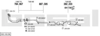 Система выпуска ОГ BOSAL купить