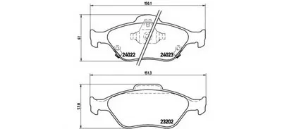 Комплект тормозных колодок, дисковый тормоз BREMBO купить