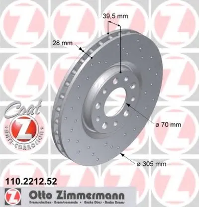 Тормозной диск SPORT BRAKE DISC COAT Z ZIMMERMANN купить