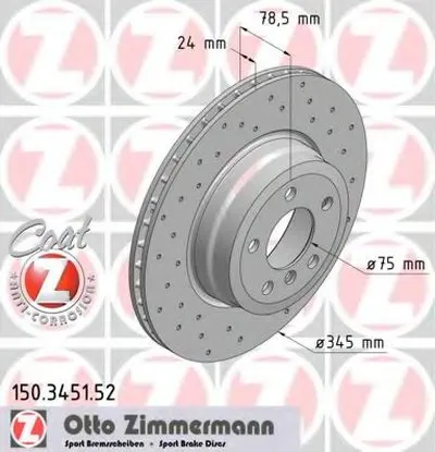 Тормозной диск SPORT BRAKE DISC COAT Z ZIMMERMANN купить